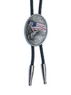 Bolo Tie Eagle With American Flag 22612