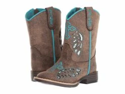 Blazin Roxx Girl's Turquoise Glitter Gracie Boot - Tan 443000591