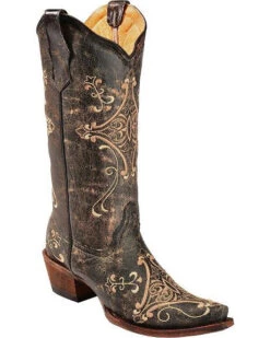 Corral Ladies Scroll Embroidery Western Boots
