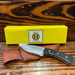 Circle SH Black Handle Fixed Blade Knife