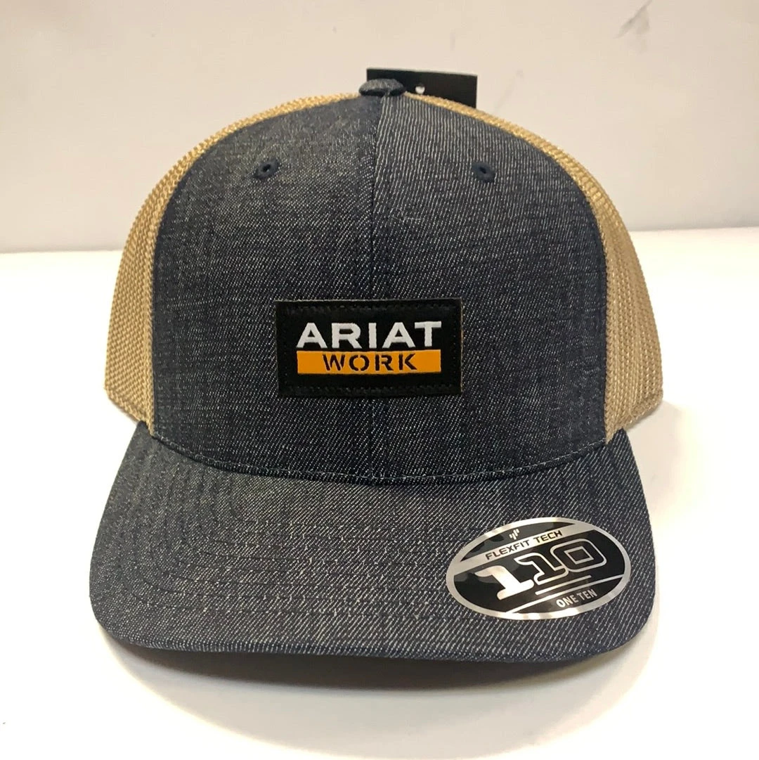 Men's Ariat Denim Work Ball Cap A300018620 3 Men's Ariat Denim Work Ball Cap A300018620