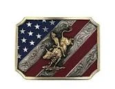 Montana Silversmiths Belt Buckle Mens Patriot Bull Rider A865