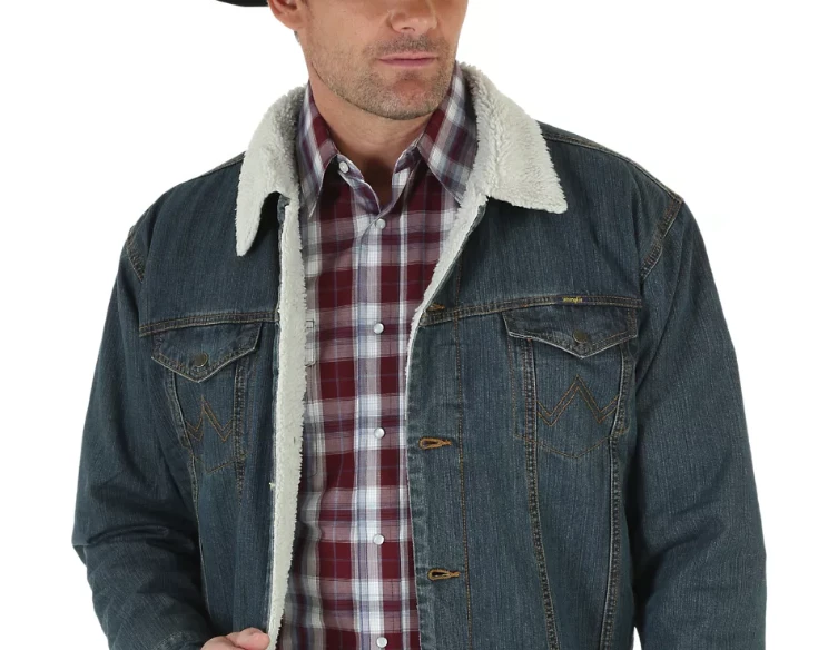 Wrangler Sherpa-Lined Denim Jacket For Men 74256RT 3 Wrangler Sherpa-Lined Denim Jacket For Men 74256RT