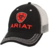 Ariat Mens Black And Red Logo Mesh Baseball Cap 1515866 -Western Cowboy Equipment mf1515866 1