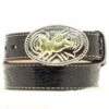 Nocona Boys Western Bull Leather Cowboy Belt Black N4410401 -Western Cowboy Equipment nocona kids floral belt with buckle O1149480