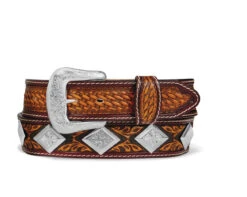 Tony Lama HandTooled Diamond Conch Belt