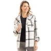 Katydid Ladies WHITE AND BLACK PLAID SHACKET- KATY-KDC-SHKT-40_WHT_ -Western Cowboy Equipment plaid white shacket button up 1024x1024 3cb1c515 7311 4bf1 a1dc 9b6d5c1652b5