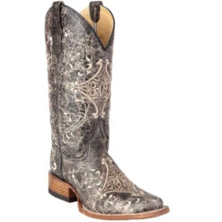 Circle G Ladies Crackle Diamond Embroidered Western Boots L5078
