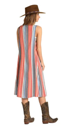 Rock & ROLL Cowgirl Stripe Print Vest -Western Cowboy Equipment vest striped back 720X1280