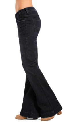 Rock And Roll Cowgirl Ladies Trouser - Dark Wash -Western Cowboy Equipment w8 8486 a