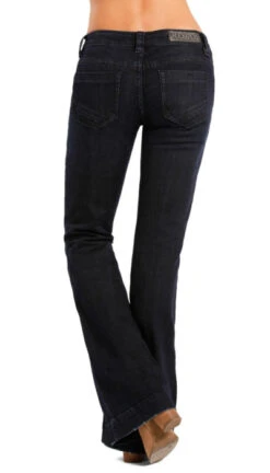 Rock And Roll Cowgirl Ladies Trouser - Dark Wash